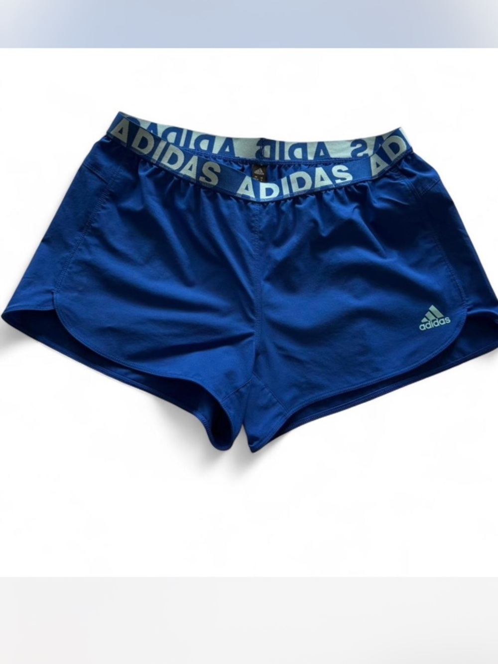 adidas Women's Royal Blue Athletic Shorts with Logo Waistband
